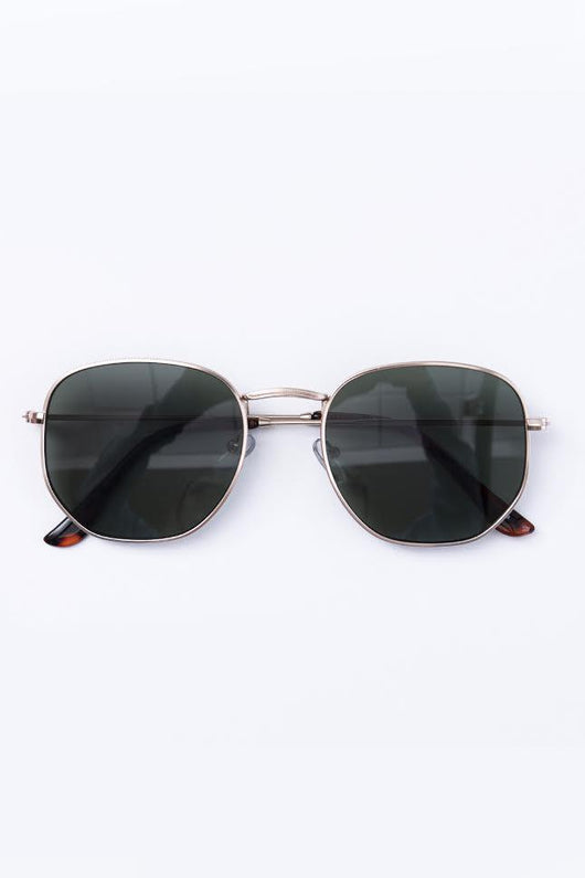 Happiness On A Highway Green/Gold Sunglasses