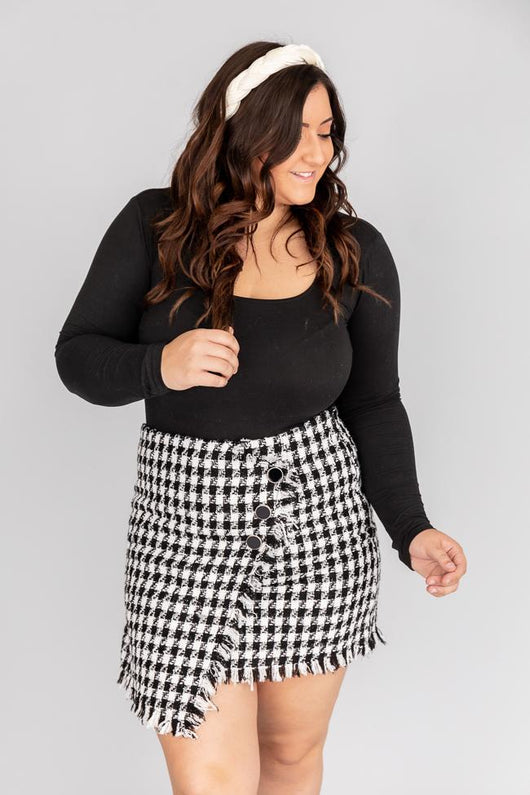 Amazed By You Tweed Black Skirt