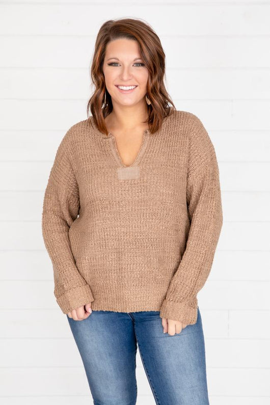 This Time Around Sweater Brown