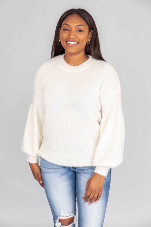 Sparkle All Day Cream Sweater