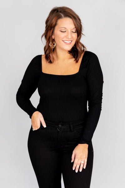 Impressing Statement Black Bodysuit