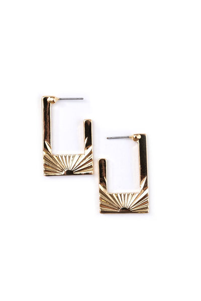 Disco Dance Gold Square Earrings