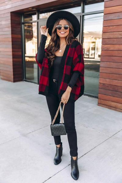 Bundled By The Fire Plaid Poncho