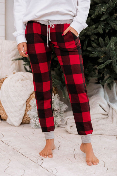 You're My Favorite Red Plaid Lounge Pants