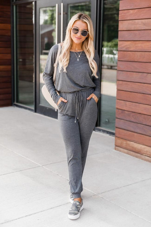 Love Is All Around You Grey Jumpsuit