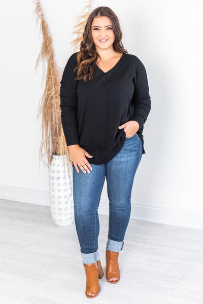 Something On Your Mind Black Sweater