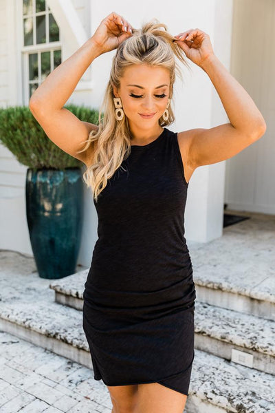 Hold Me Forever Tank Dress Black