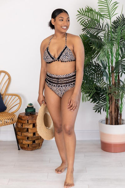 Sailing Through Paradise Leopard Print Bikini Top