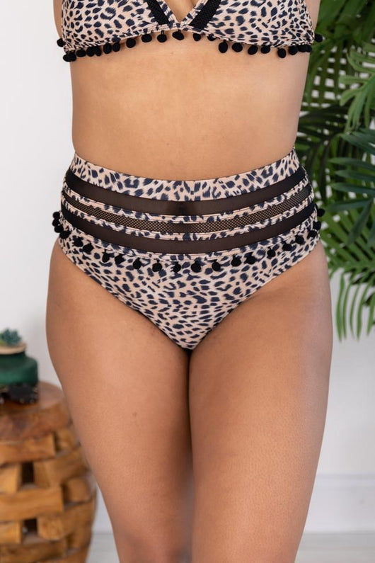 Sailing Through Paradise Leopard Print Bikini Bottoms