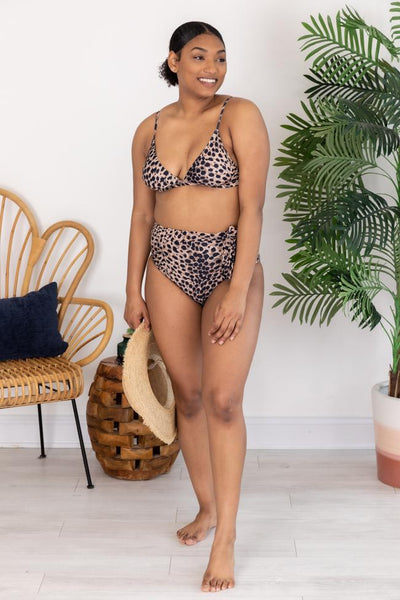 Life's A Breeze Leopard Print Bikini Top
