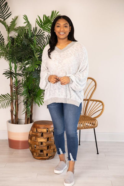 So Wonderful To Me Grey Pullover