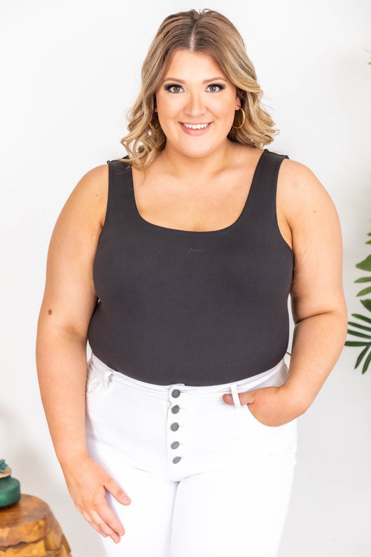 Greater Than This Tank Bodysuit Black
