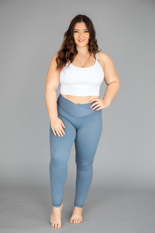 Back At It Again Solid Blue Leggings