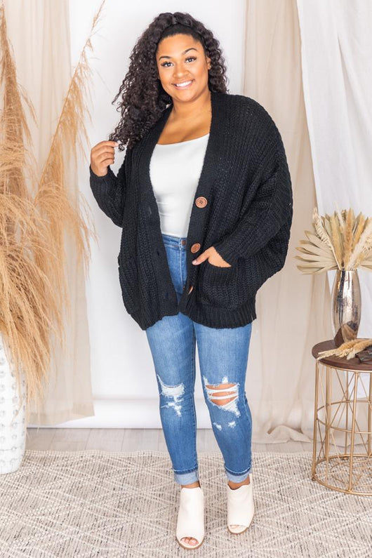 Sundown Awaits Knit Black Cardigan FINAL SALE