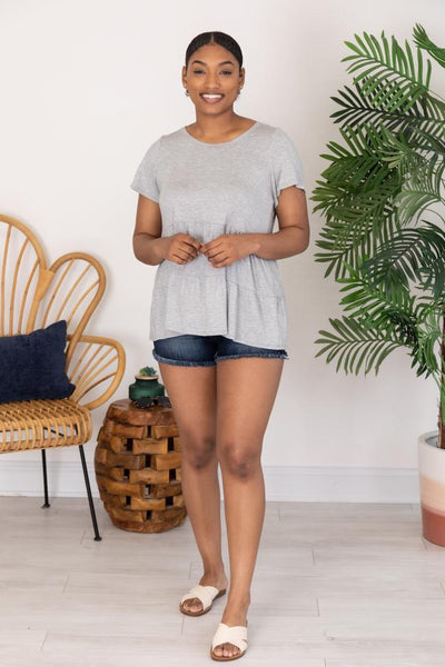 Power Of My Love Heather Grey Blouse