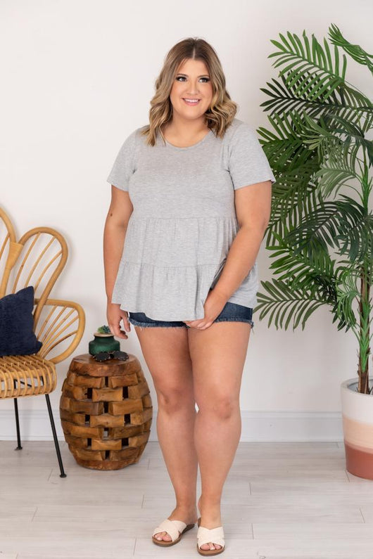 Power Of My Love Heather Grey Blouse