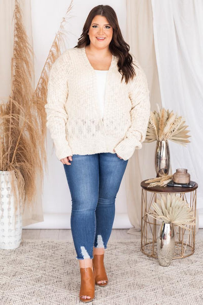 You're On My Mind Knit Cardigan Cream