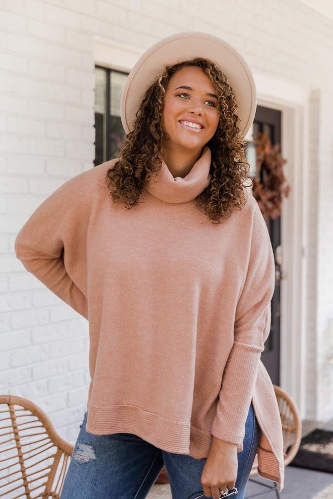 We Can Go The Distance Peach Dolman Sweater