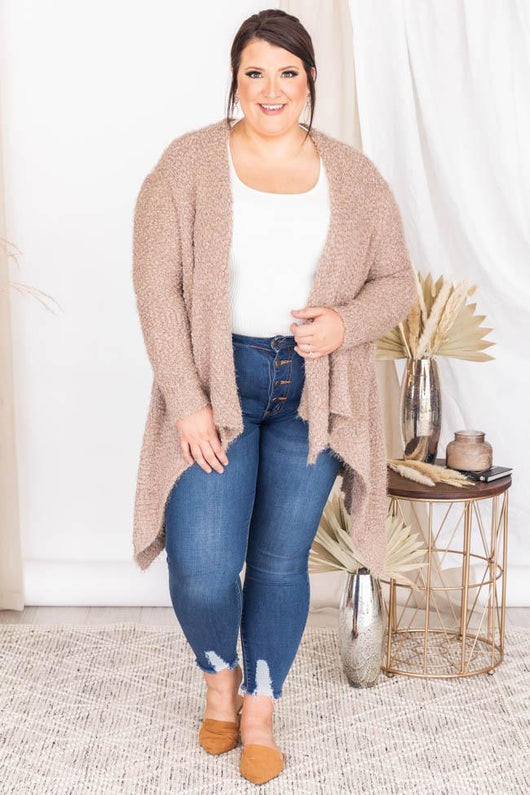 Heart Set On You Popcorn Taupe Cardigan