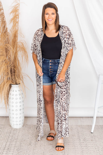 Pleasant Appearance Leopard Print Kimono FINAL SALE