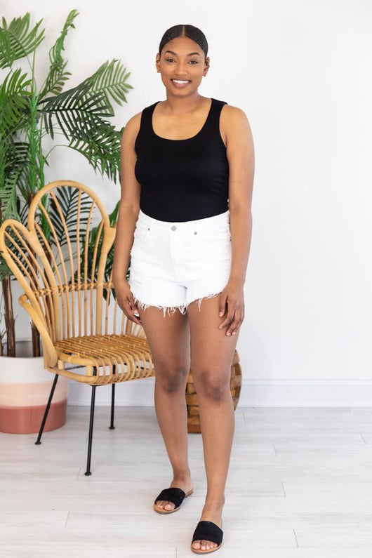 Best View Ribbed Tank Black Bodysuit