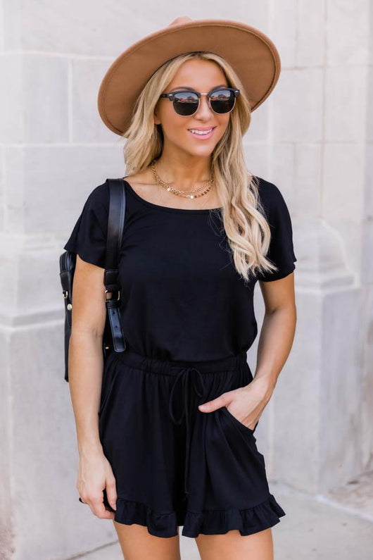 Anything You Need Black Romper