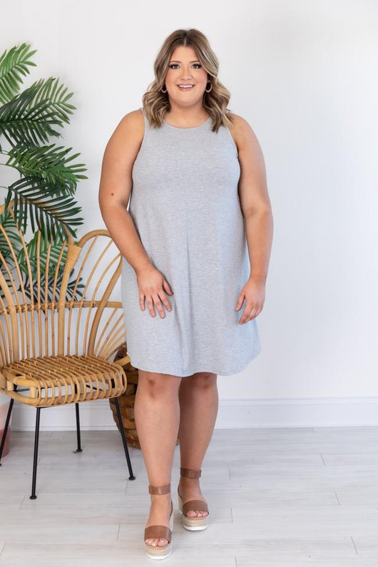 Unbreakable Love Grey Ribbed Tank Dress