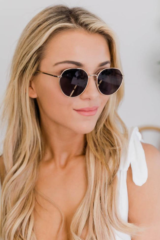 Worlds Collide Circle Frame Gold Sunglasses