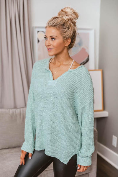 This Time Around Sage Sweater