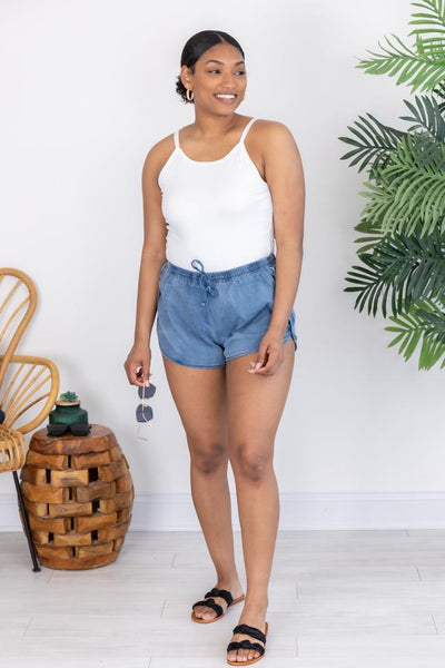 Reliving The Past Chambray Denim Shorts