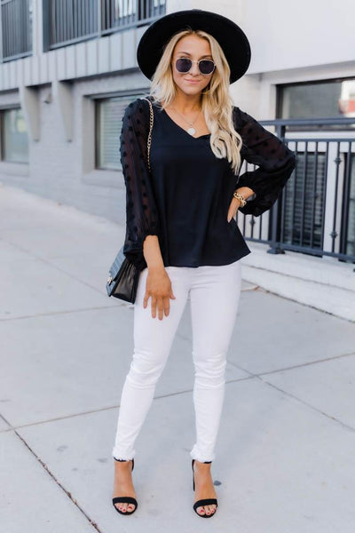 Live For The Applause Black Blouse