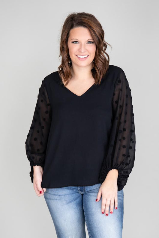 Live For The Applause Black Blouse