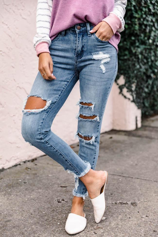 Tinsley Distressed Medium Wash Jeans