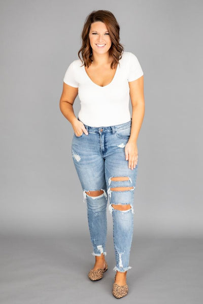 Tinsley Distressed Medium Wash Jeans