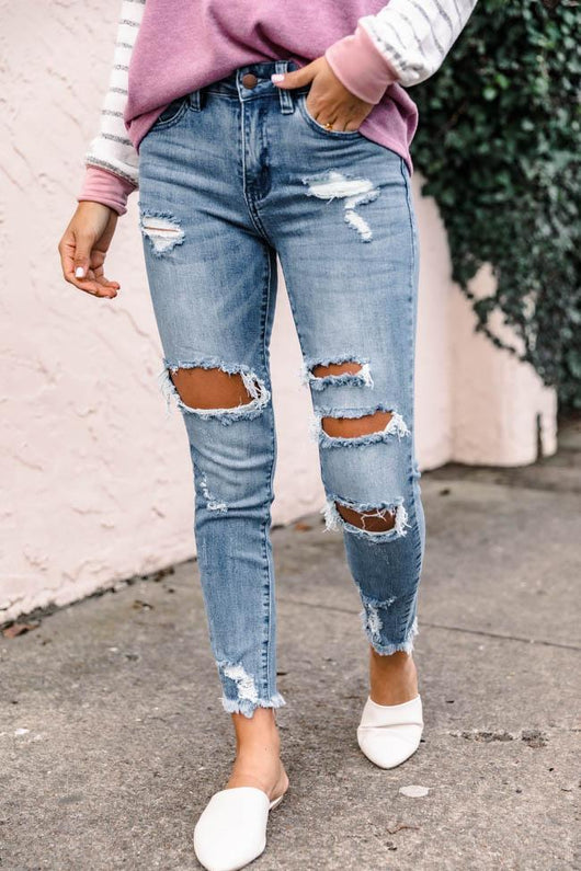 Tinsley Distressed Medium Wash Jeans