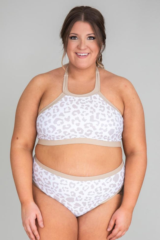 Catch The Ocean Taupe Leopard Print Bikini Bottom