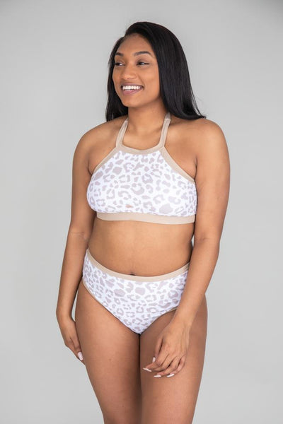 Catch The Ocean Taupe Leopard Print Bikini Bottom