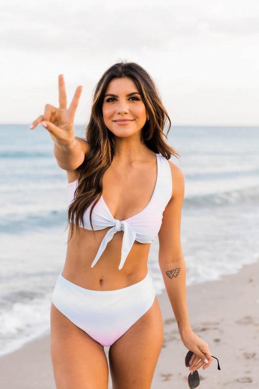 Create Your Own Sunshine Blue Ombre Bikini Top
