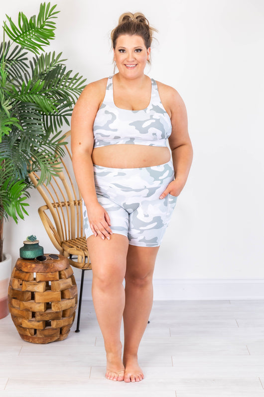 Running After You Camo Grey Biker Shorts FINAL SALE
