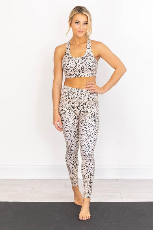 Running After You Spotted Taupe Leggings FINAL SALE