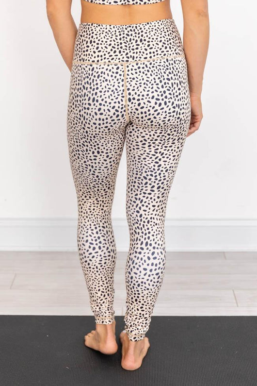 Running After You Spotted Taupe Leggings FINAL SALE
