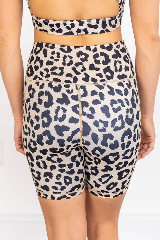 Running After You Animal Print Tan Biker shorts FINAL SALE