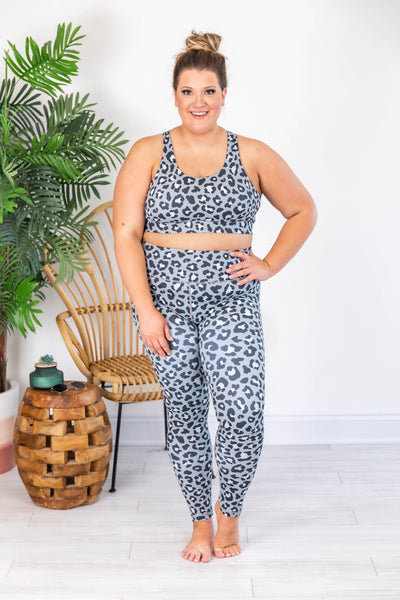 Running After You Animal Print Grey Leggings FINAL SALE