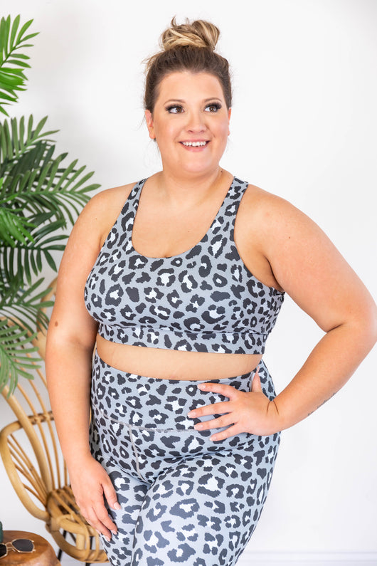 Running After You Animal Print Grey Sports Bra FINAL SALE