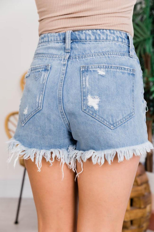 Forever And Always High Waisted Denim Shorts