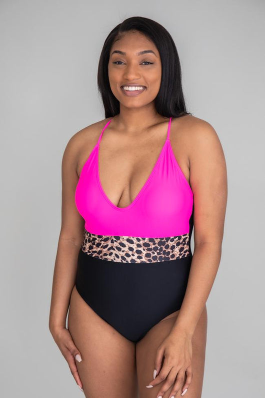Beside The Bay Leopard Print Pink One Piece Swimsuit