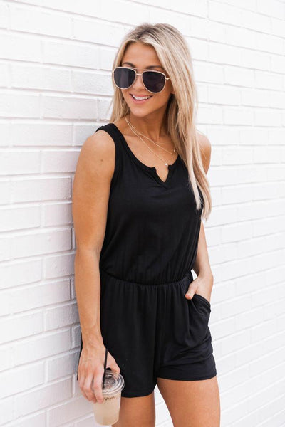 Ready For The Weekend Black Romper