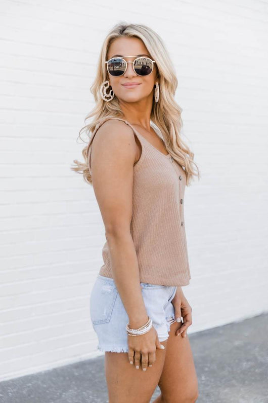 Heard About This Love Taupe Tank