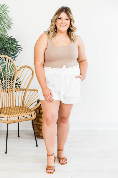 Coast To Coast Paperbag Ivory Shorts