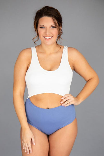 Tidal Waves Cutout Blue Ribbed One Piece Swimsuit